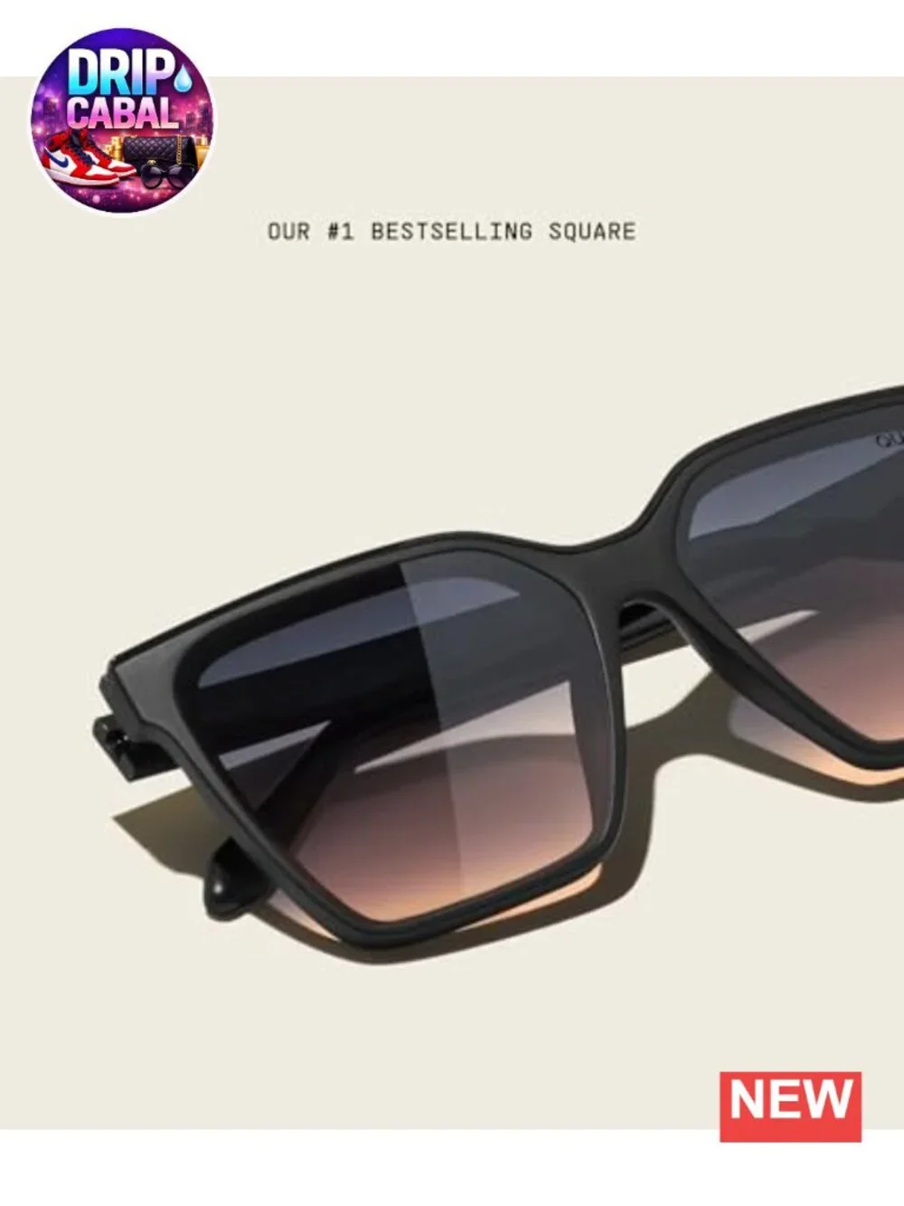 Square Sunglasses for Women Oversized UV Protection with Case Cloth